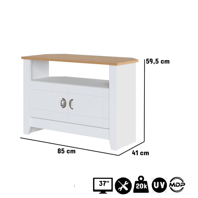 Rack Tv Ludlow Blanco Miel