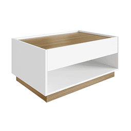 Mesa De Centro Blanco Miel Bari Con Cajón