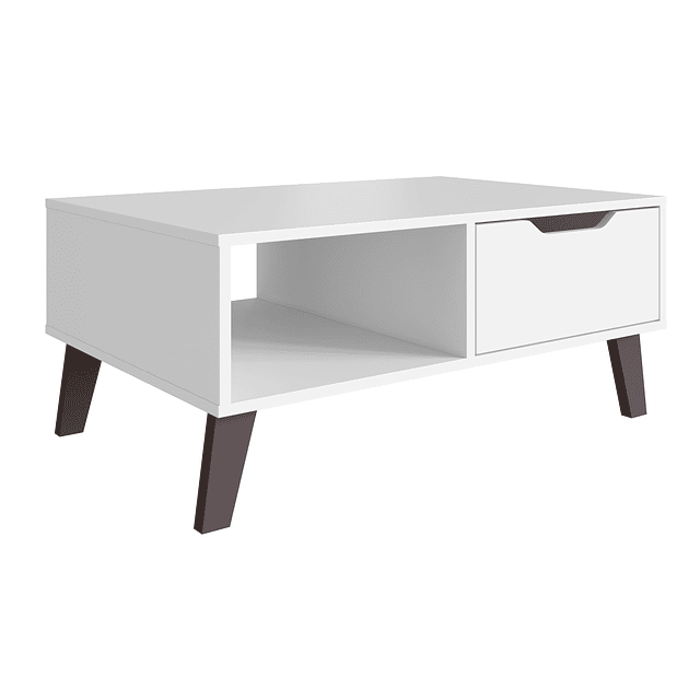 Mesa De Centro Blanco Rimini Con Cajón