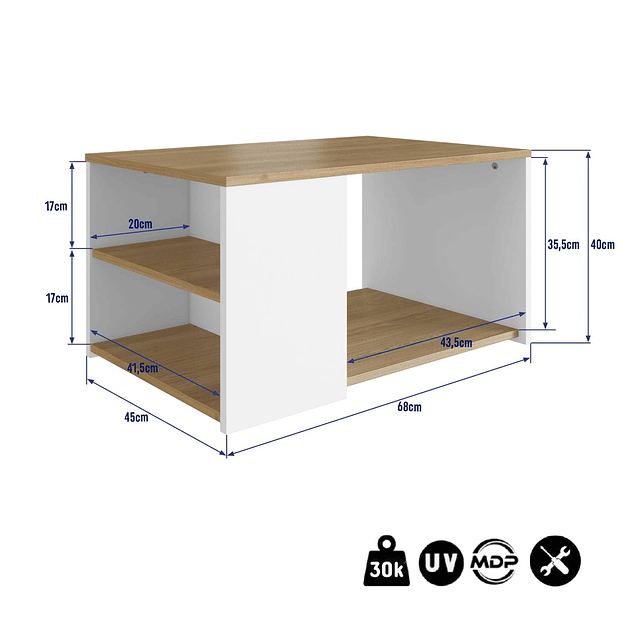 Mesa De Centro Blanco Miel Foggia 