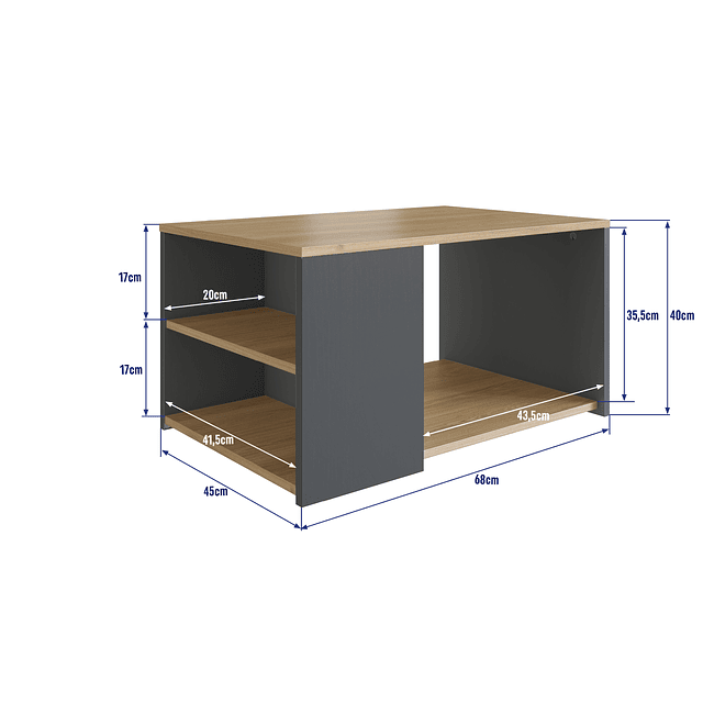 Mesa De Centro Grafito Miel Foggia 