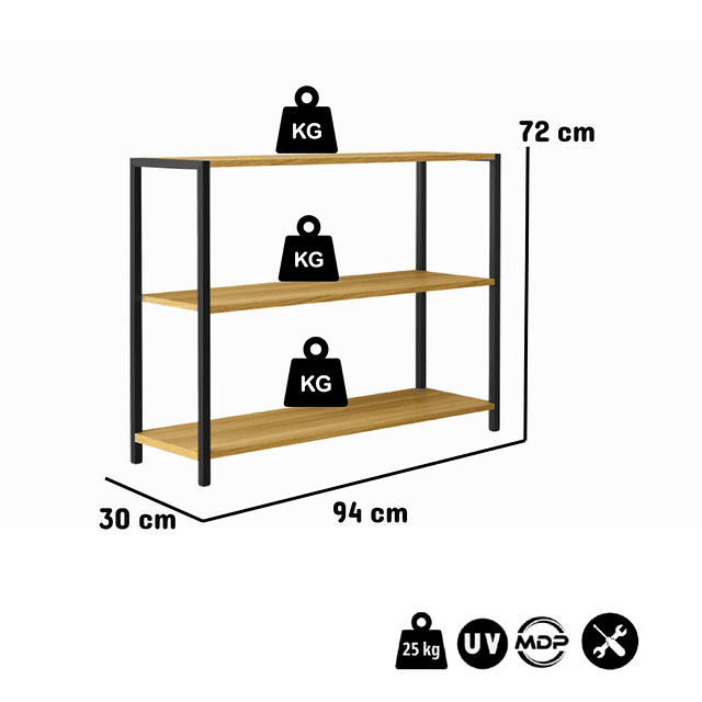 Estante Org New York Miel  3 Niveles 