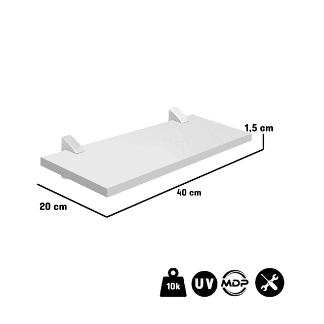 Repisas Concept40 Blanco Packx2