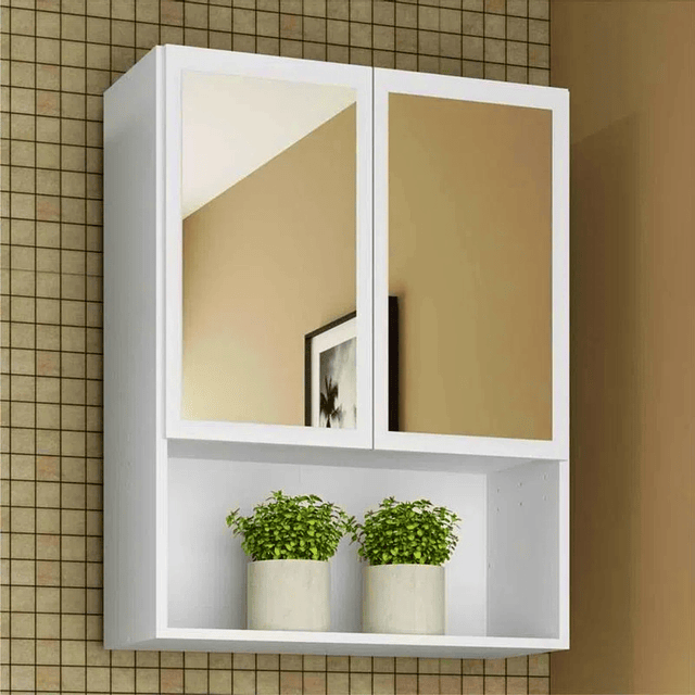 Estante Aereo Multiuso Smart Blanco C/Espejo