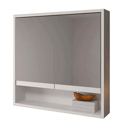 Estante Aereo Baño 2 Puertas Blanco C/Espejo