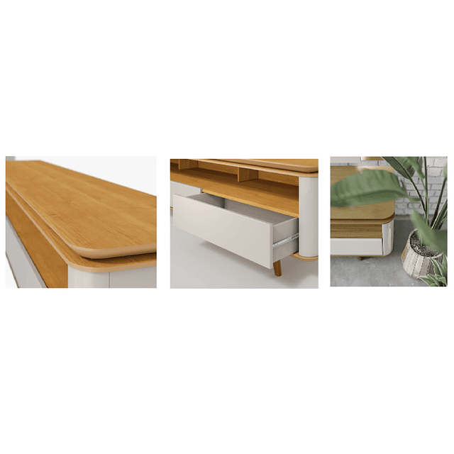 Rack Tv Stand Arc 14233 1.8 Blanco/Caramelo