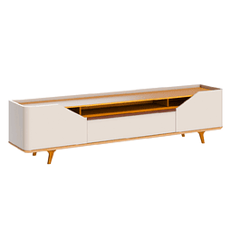 Rack Tv Stand Arc 14433 1.8 Puertas Cajon Blanco/Caramelo