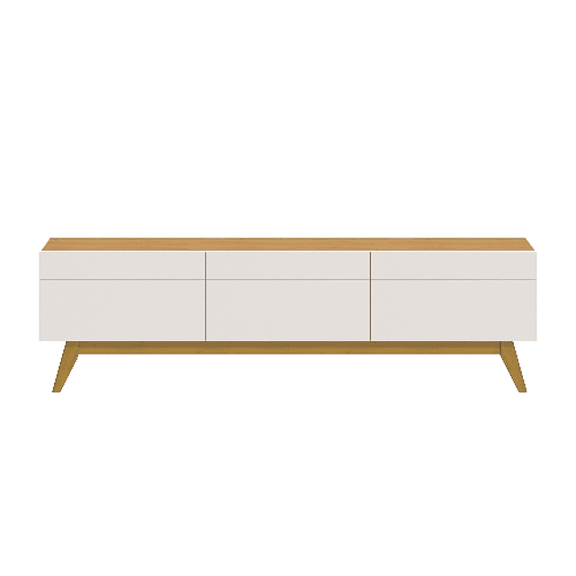 Rack Tv Stand Classic 11233 1.8 Cajones Blanco/Caramelo 