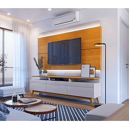 Rack Tv Stand Classic Plus 11333 1.8 Cajones Blanco/Caramelo 