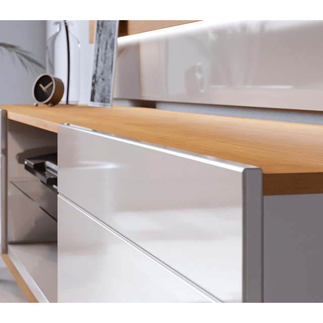 Rack Tv Stand Classic 11833 1.8 Cajones Blanco/Caramelo