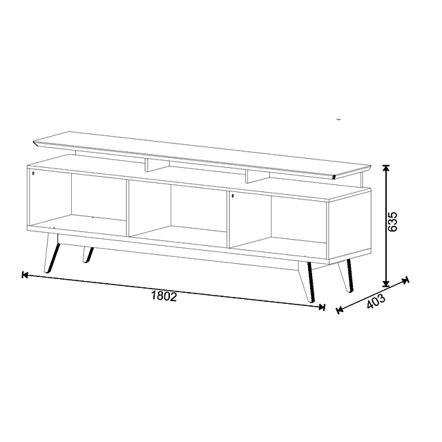 Rack Tv Stand Classic Plus 11933 1.8 Cajones Blanco/Caramelo 