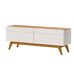 Rack Tv Stand Classic 12233 1.4 Cajones Blanco/Caramelo