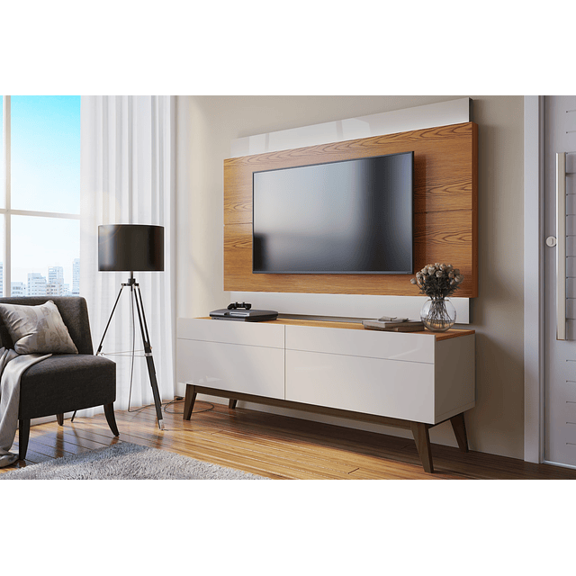 Rack Tv Stand Classic 12233 1.4 Cajones Blanco/Caramelo