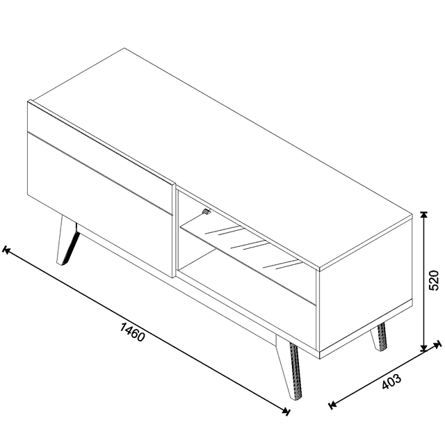 Rack Tv Stand Classic 12633 1.4 Cajon Blanco/Caramelo 
