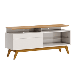 Rack Tv Stand Classic Plus 1 cajon Blanco/Caramelo 