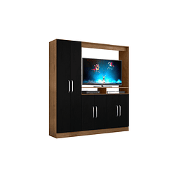 Rack Multifuncion Venecia 6 Puertas Negro