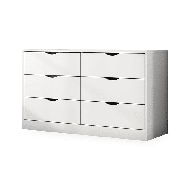 Comoda 6 Cajones Pisa Blanco