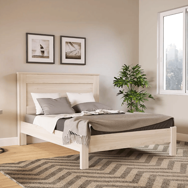 Cama 2 Plazas Munique Vainilla