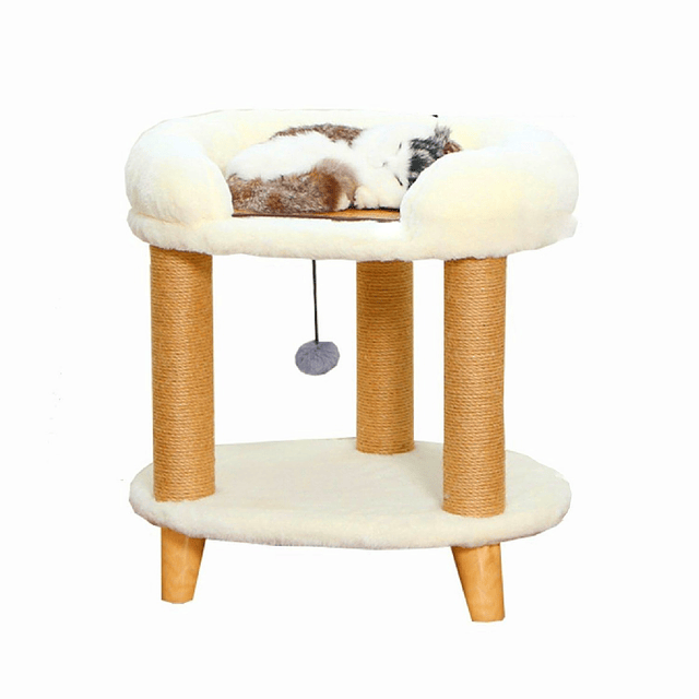 Rascador Cama Blanco Para Gato