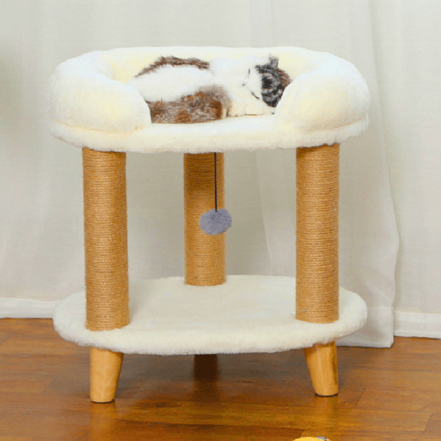 Rascador Cama Blanco Para Gato