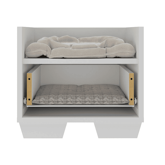 Cama Gatito Blanca Petscool Con Cajón