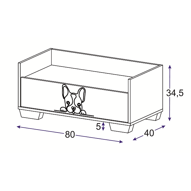 Cama Perrito Blanca Petscool Con Cajon
