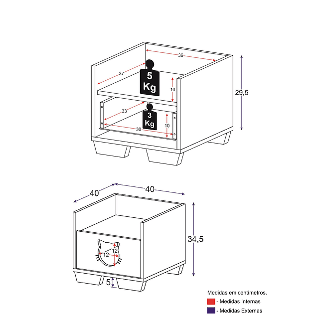 Cama Gatito Blanca Petscool Con Cajón