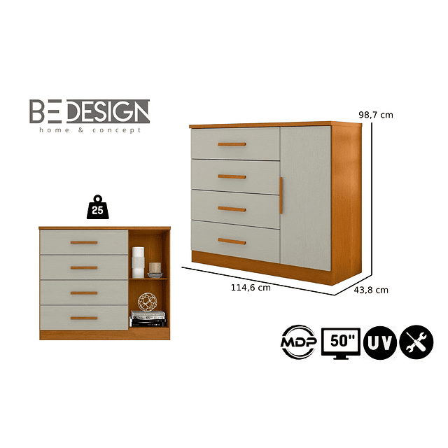 Comoda Con Puerta Arena Caramelo