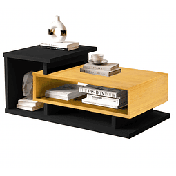 Mesa De Centro Boho Bicolor Caramelo Negro