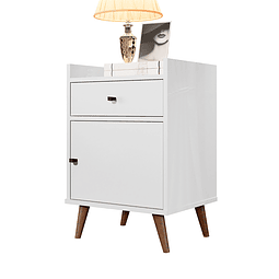 Velador Con Puerta Be Blanco