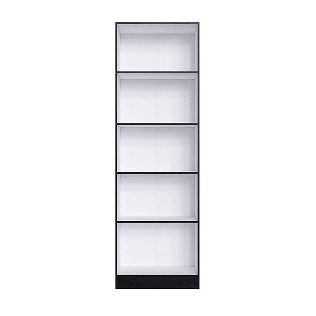 Combo Estante Multiuso Parana 2 Puertas Negro Mate + Estante Modular Plástico Super 5 Níveles Negro