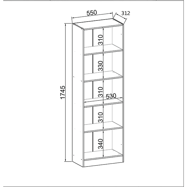 Combo Estante Multiuso Parana 2 Puertas Negro Mate + Estante Modular Plástico Super 5 Níveles Negro