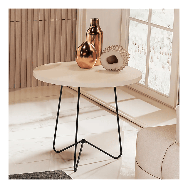 Combo Rack Tv Be Perla Caramelo + Mesa Lateral Alta Be Perla