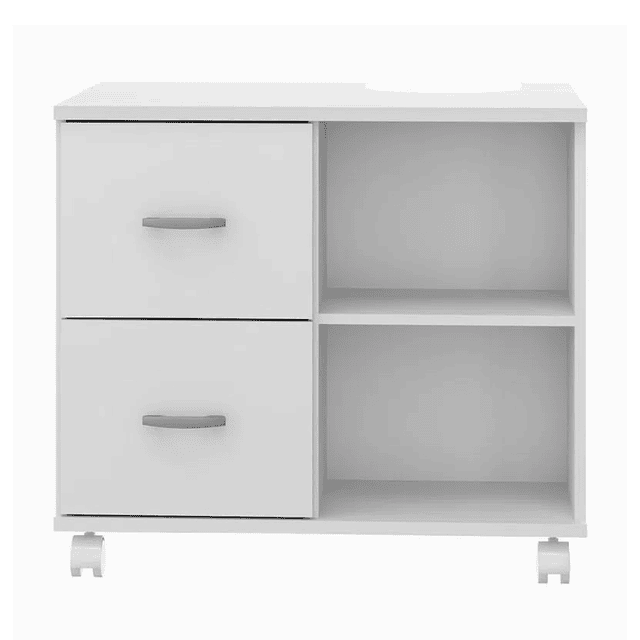 Combo Mueble Para Baño 2 Cajones Blanco + Estante Aereo Multiuso Smart 