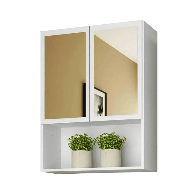 Combo Mueble Para Baño 2 Cajones Blanco + Estante Aereo Multiuso Smart 