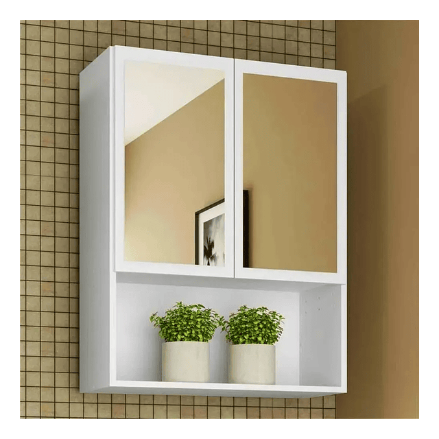 Combo Mueble Para Baño 2 Cajones Blanco + Estante Aereo Multiuso Smart 