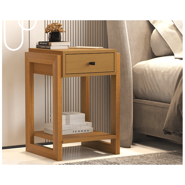 Combo Camarote 1Plaza Liliane Cedro + Velador Luxor Caramelo