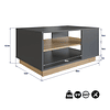 Combo Rack Buffet Be Canela + Mesa De Centro Grafito Miel Livorno 