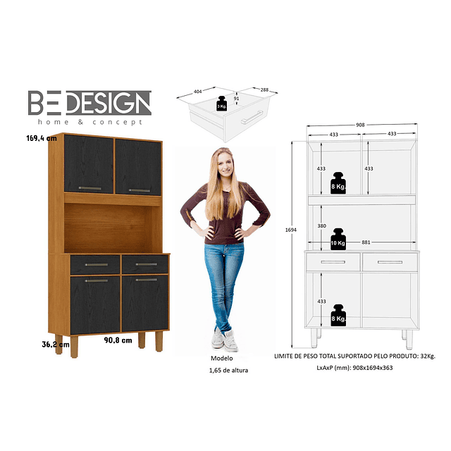 Rack Cocina Pop Plus Negro