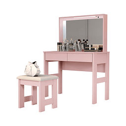 Tocador Con Espejo Be Rosado
