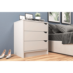 Velador 3 Cajones Compaq Blanco