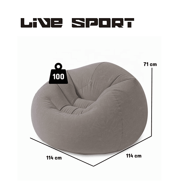 Sillon Puffy Gris Inflable