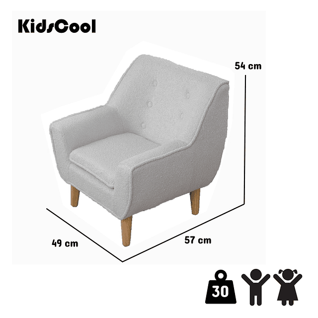 Poltrona Infantil Mimo Gris