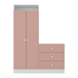 Armario con comoda pimpolho rosada