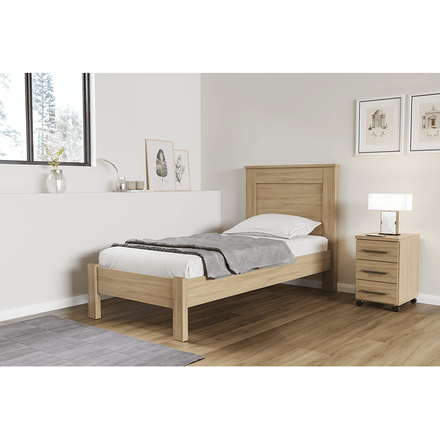 PRODUCTO CON DETALLE - Cama 1 Plaza Munique Hanover-  INCLUYE ARMADO