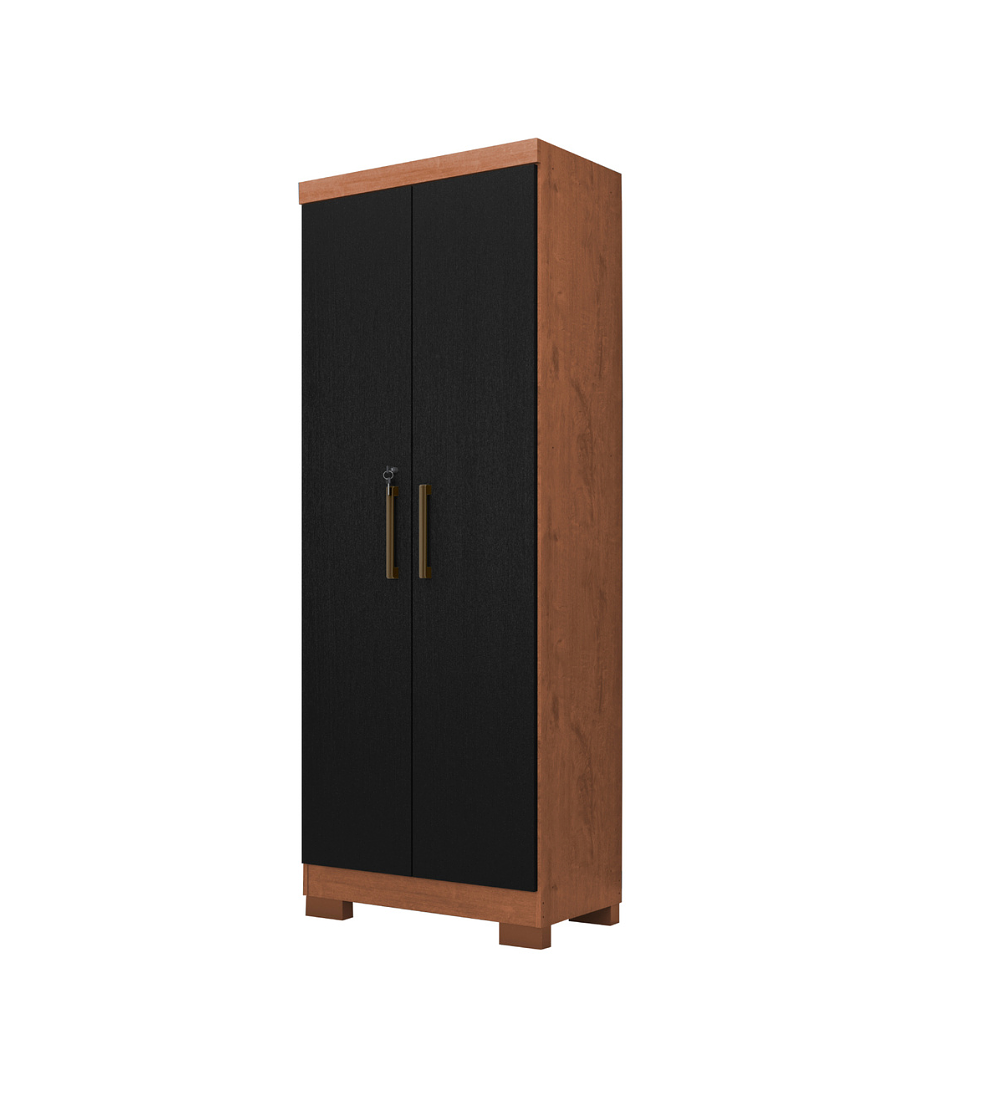 PRODUCTO CON DETALLE - Estante Con Puertas Multiuso Natura Negro Cinza - INCLUYE ARMADO