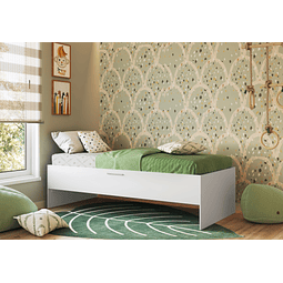 Cama con Baúl Israel Blanca 1 Plaza