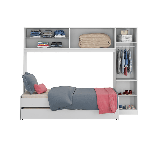 Bicama Multifuncional Con Ropero Essencial  