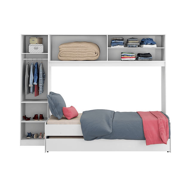 Bicama Multifuncional Con Ropero Essencial  