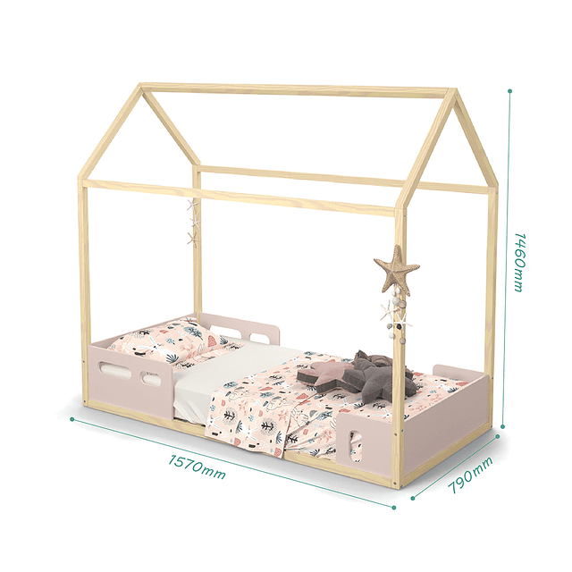 Cama casita LIV Rosada
